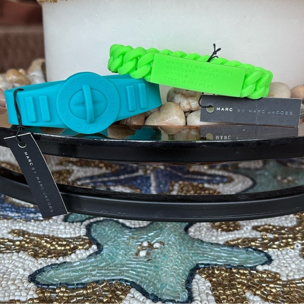 Brand New Marc by Marc Jacobs Rubber Bracelets Toucan Chain Link & Wintergreen